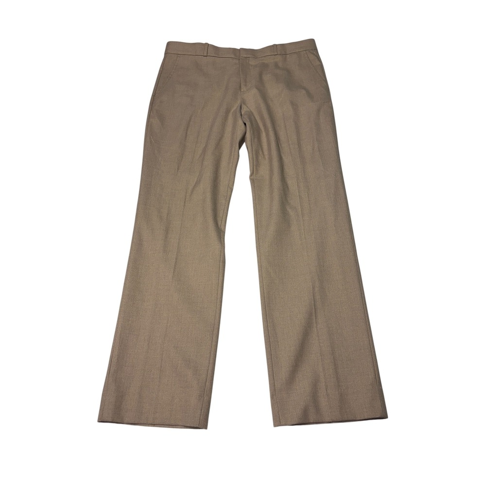 NWT Banana Republic Ryan Khaki Lux Straight Leg Dress Pants Tan Women 12 W35 L31
